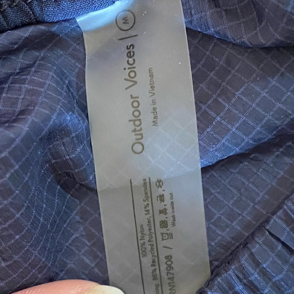 Outdoor Voices Windbreaker Pant BreakLite Blue Packable Blue Cargo Joggers Nylon - Picture 9 of 9